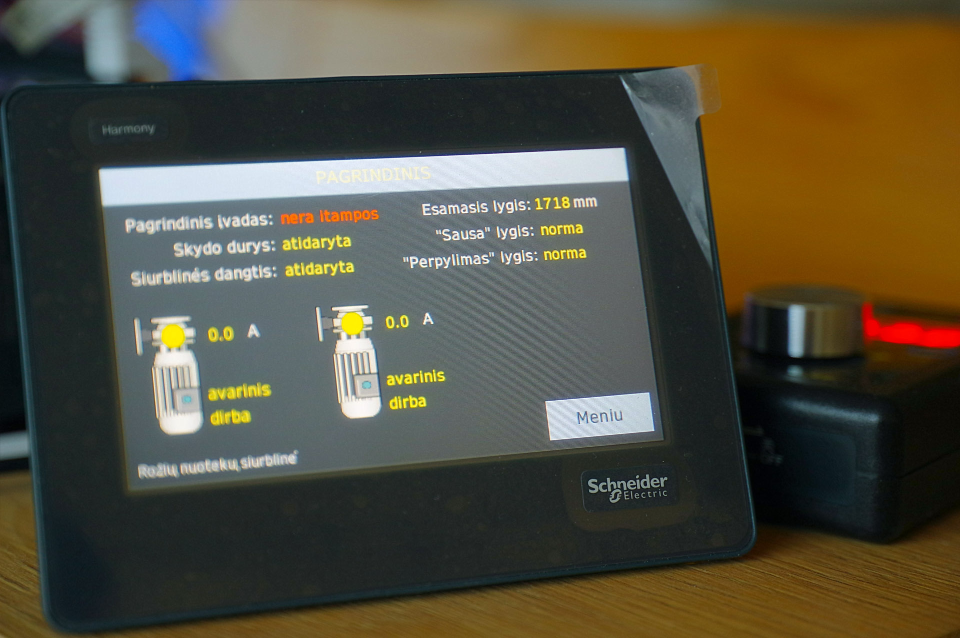 Nuotekų siurblinės automatinio valdymo skydas su PLV valdikliu